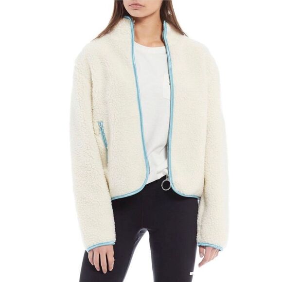 Ivory Ella - Full Zip Faux Sherpa Jacket sz Small - Picture 1 of 13